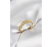 Gold Renk Minimal Yıldızlı Model Kadın Yüzük - TJ-BYK4117