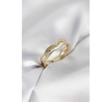 Gold Renk Su Damlası Model Zirkon Taşlı Kadın Yüzük - TJ-BYK4123