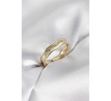 Gold Renk Su Damlası Model Zirkon Taşlı Kadın Yüzük - TJ-BYK4123