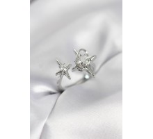 Gümüş Renk Kutup Yıldızı Model Zirkon Taşlı Kadın Yüzük - TJ-BYK4124