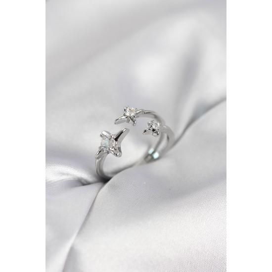 Minimal Kutup Yıldızı Model Gümüş Renk Kadın Yüzük - TJ-BYK4134