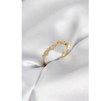 Zirkon Taşlı Pirinç Gold Renk Kadın Yüzük - TJ-BYK4137