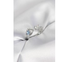 Gözyaşı Model Gümüş Renk Zirkon Taşlı Kadın Yüzük - TJ-BYK4152