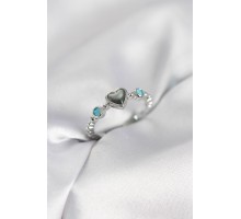 Gümüş Renk Hematit Taşlı Kadın Yüzük - TJ-BYK4154