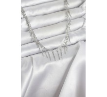 Pirinç Gümüş Renk Saçaklı Model Kadın Kolye - TJ-BKO11007