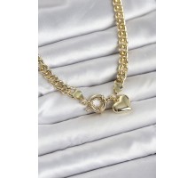 Kalp Detaylı Gold Renk Pirinç Kadın Kolye - TJ-BKO11009