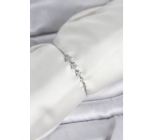 Gümüş Renk Zirkon Taşlı Yıldız Model Asansörlü Kadın Bileklik - TJ-BB8335