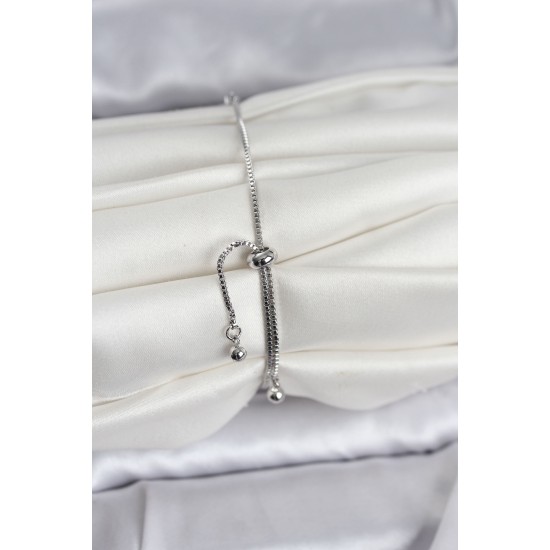 Gümüş Renk Zirkon Taşlı Yıldız Model Asansörlü Kadın Bileklik - TJ-BB8335