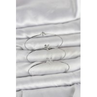 Gümüş Renk Zirkon Taşlı Pirinç 3'lü Kadın Bileklik Kombini TJ-BB8342