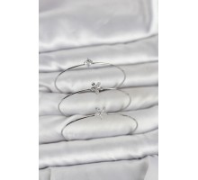 Gümüş Renk Zirkon Taşlı Pirinç 3'lü Kadın Bileklik Kombini - TJ-BB8342