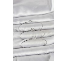 Gümüş Renk Zirkon Taşlı Pirinç 3'lü Kadın Bileklik Kombini - TJ-BB8342