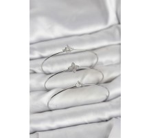 Zirkon Taşlı Gümüş Renk Yonca Model 3'lü Kadın Bileklik Kombini - TJ-BB8348