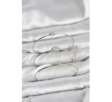 Zirkon Taşlı Gümüş Renk Tek Taş Model 3'lü Kadın Bileklik Kombini - TJ-BB8350