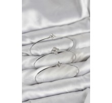 Zirkon Taşlı Gümüş Renk Yonca Tasarım 3'lü Kadın Bileklik Kombini - TJ-BB8352