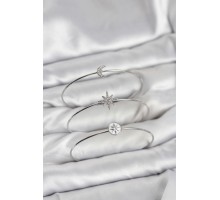 Gümüş Renk Zirkon Taşlı Kutup Yıldızı Model 3'lü Kadın Bileklik Kombini - TJ-BB8354