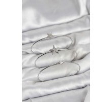 Gümüş Renk Zirkon Taşlı Deniz Yıldızı Model 3'lü Kadın Bileklik Kombini - TJ-BB8356