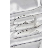 Zirkon Taşlı Kutup Yıldızı Model Gümüş Renk 3'lü Kadın Bileklik Kombini - TJ-BB8358