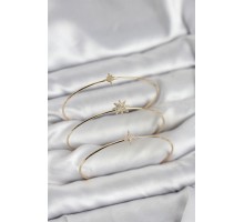 Zirkon Taşlı Kutup Yıldızı Model Gold Renk 3'lü Kadın Bileklik Kombini - TJ-BB8359