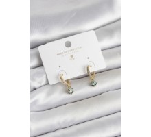 Minimal Nazarlı Model Gold Renk Zirkon Taşlı Kadın Küpe - TJ-BKP11642