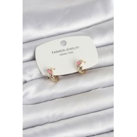 Pembe Yunus Balığı Model Gold Renk Pirinç Çocuk Küpe TJ-BKP11650