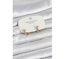 Pembe Yunus Balığı Model Gold Renk Pirinç Çocuk Küpe - TJ-BKP11650