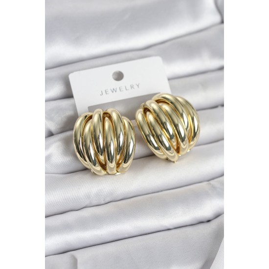 Pirinç Gold Renk Vintage Kadın Küpe - TJ-BKP11655