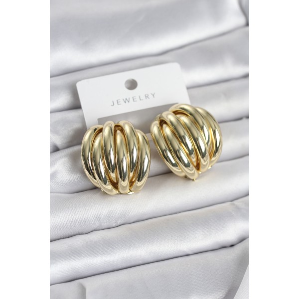 Pirinç Gold Renk Vintage Kadın Küpe - TJ-BKP11655