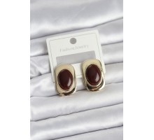 Kahverengi Renk Kare Model Vintage Kadın Küpe - TJ-BKP11656