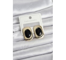 Siyah Renk Kare Model Vintage Kadın Küpe - TJ-BKP11657