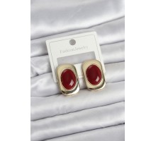 Bordo Renk Kare Model Vintage Kadın Küpe - TJ-BKP11658