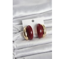 Damla Model Bordo Vintage Gold Renk Kadın Küpe - TJ-BKP11667