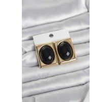 Siyah Kare Model Vintage Gold Renk Kadın Küpe - TJ-BKP11672