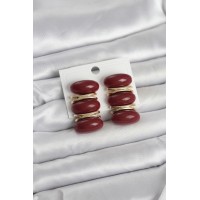 Bordo Vintage Model Gold Renk Kadın Küpe TJ-BKP11676