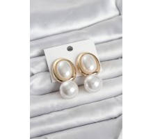 Pirinç Gold Renk Model İncili Kadın Küpe - TJ-BKP11685