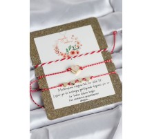 Marteniçka Bileklik 3'lü Beyaz Mineli Kalp Model - TJ-BB8360