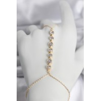 Pirinç Gold Renk Sıralı Zirkon Taşlı Kadın Şahmeran TJ-SN757