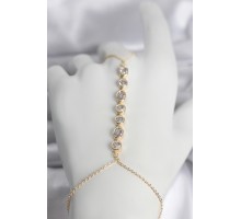 Pirinç Gold Renk Sıralı Zirkon Taşlı Kadın Şahmeran - TJ-SN757