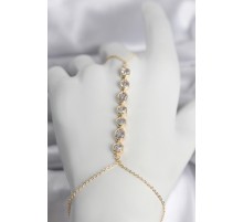 Pirinç Gold Renk Sıralı Zirkon Taşlı Kadın Şahmeran - TJ-SN757