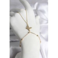 316L Çelik Gold Renk Kelebek Model Kadın Şahmeran TJ-SN740