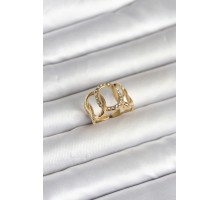 316L Çelik Gold Renk Samanyolu Model Kadın Yüzük - TJ-BYK4160