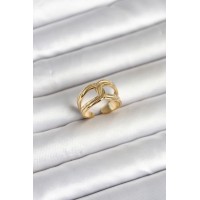 316L Çelik Gold Renk Düğüm Model Kadın Yüzük TJ-BYK4165