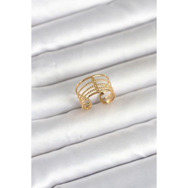 316L Çelik Gold Renk Vintage Model Kadın Yüzük - TJ-BYK4173