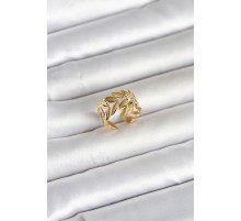 316L Çelik Gold Renk Başak Figür Kadın Yüzük - TJ-BYK4174