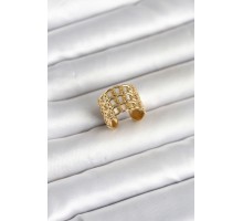 316L Çelik Gold Renk Zincir Model Kadın Yüzük - TJ-BYK4177