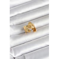 316L Çelik Gold Renk Lotus Model Kadın Yüzük TJ-BYK4179