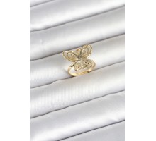 Pirinç Gold Renk Füsun Kelebek Model Kadın Yüzük - TJ-BYK4184
