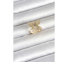 Pirinç Gold Renk Füsun Kelebek Model Kadın Yüzük TJ-BYK4184