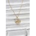 316L Çelik Gold Renk Zirkon Taşlı Göz Model Kadın Kolye - TJ-BKO11046