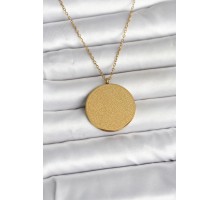 316L Çelik Gold Renk Ayetel Kürsi ve Allah Yazılı Kolye - TJ-BKO11055