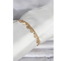 316L Çelik Gold Renk Pullu Model Kadın Bileklik - TJ-BB8383